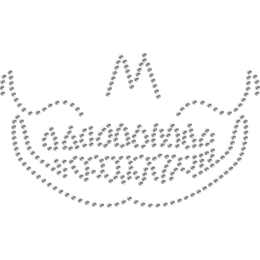 Evil Smiling Mouth Rhinestone Iron-on Transfer for Mask